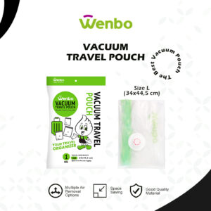 Wenbo Vacuum Travel Pouch / Plastik Vakum Organizer Size L (34x44.5cm)