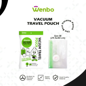 Wenbo Vacuum Travel Pouch / Plastik Vakum Organizer Size M (29.5x40cm)