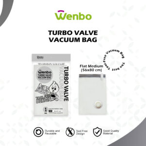 Wenbo Turbo Valve Vacuum Bag / Plastik Vakum Gulung Tanpa Pompa - Flat M (56x80cm)