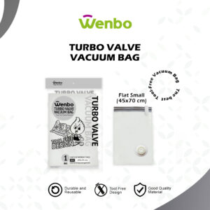 Wenbo Turbo Valve Vacuum Bag / Plastik Vakum Gulung Tanpa Pompa - Flat S (45x70cm)