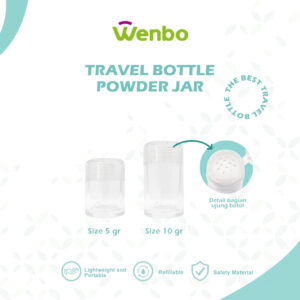 Wenbo Travel Bottle : Mini Powder Jar / Kotak Bedak Tabur (5gr/10gr)