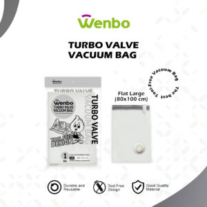 Wenbo Turbo Valve Vacuum Bag / Plastik Vakum Tanpa Pompa - Flat L(80x100cm)